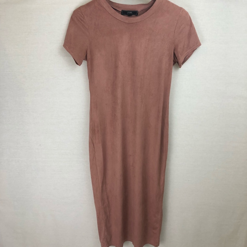 Vibe Sportswear Stretchy Faux Suede Dress